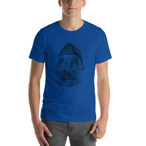 Hippo christmas hat art Unisex T-Shirt